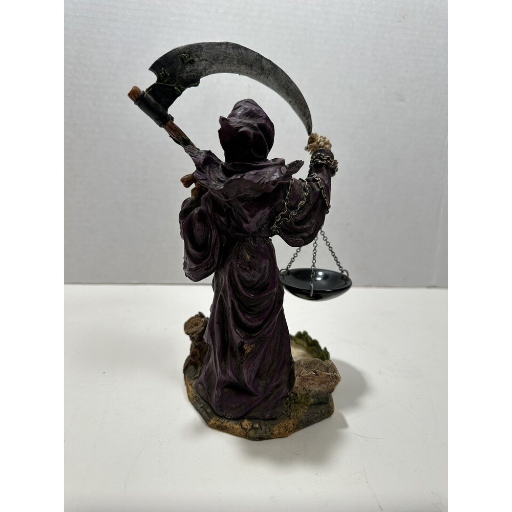 Summit Collection Grim Reaper Statue Scythe Scale Purple Robe Gothic fantasy 9in - Picture 8 of 11